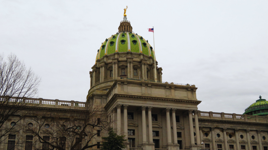 The Pennsylvania Capitol Building in Harrisburg.