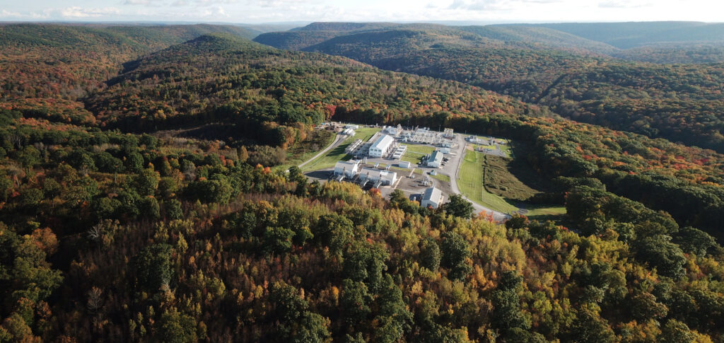 The Greenlick compressor station on the edge of Susquehannock State Forest in Potter County, Pennsylvania.
