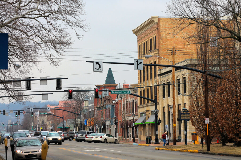 An autumn day along 3rd Street in Beaver, Pennsylvania.