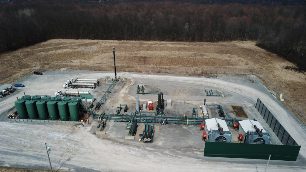 Hilcorp Energy's frack pad in Mercer County, Pennsylvania.