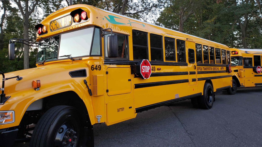 An electric school bus.
