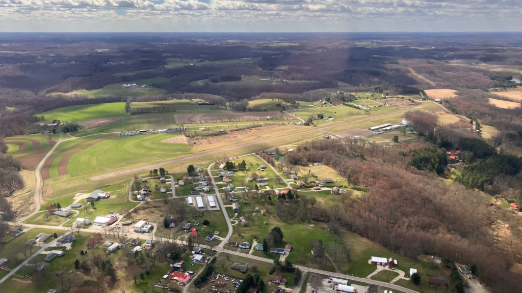 An aerial photo of Carroll County, Ohio.